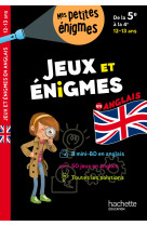 Jeux et énigmes - anglais - de la 5e à la 4e - cahier de vacances 2025