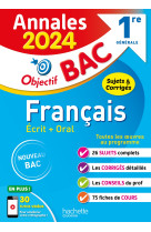 Annales objectif bac 2024 - français 1res
