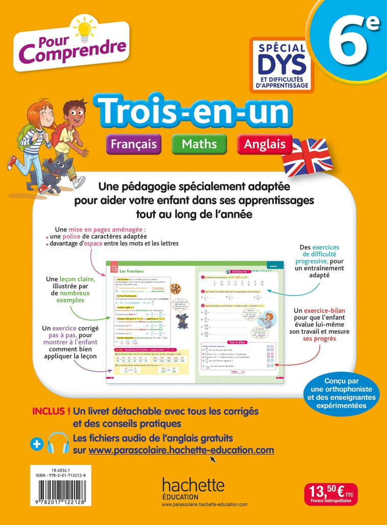 Pour Comprendre 6e Spécial DYS (dyslexie) et difficultés d'apprentissage - Français Maths Anglais - Joanna Le May, Valérie Viron, Isabelle Lisle, Michèle Blanc - HACHETTE EDUC