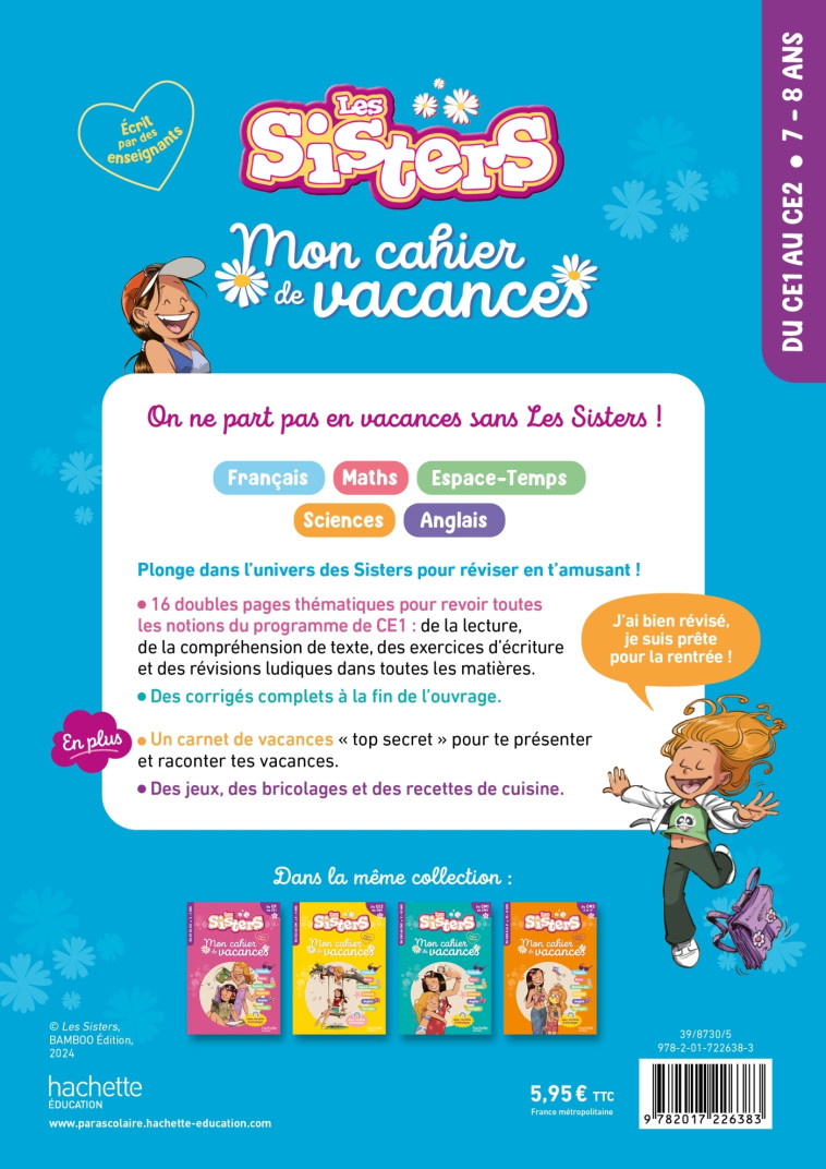 Les Sisters - Mon cahier de vacances 2025 - Du CE1 au CE2 - Marion Fallot, Marion Fallot - HACHETTE EDUC