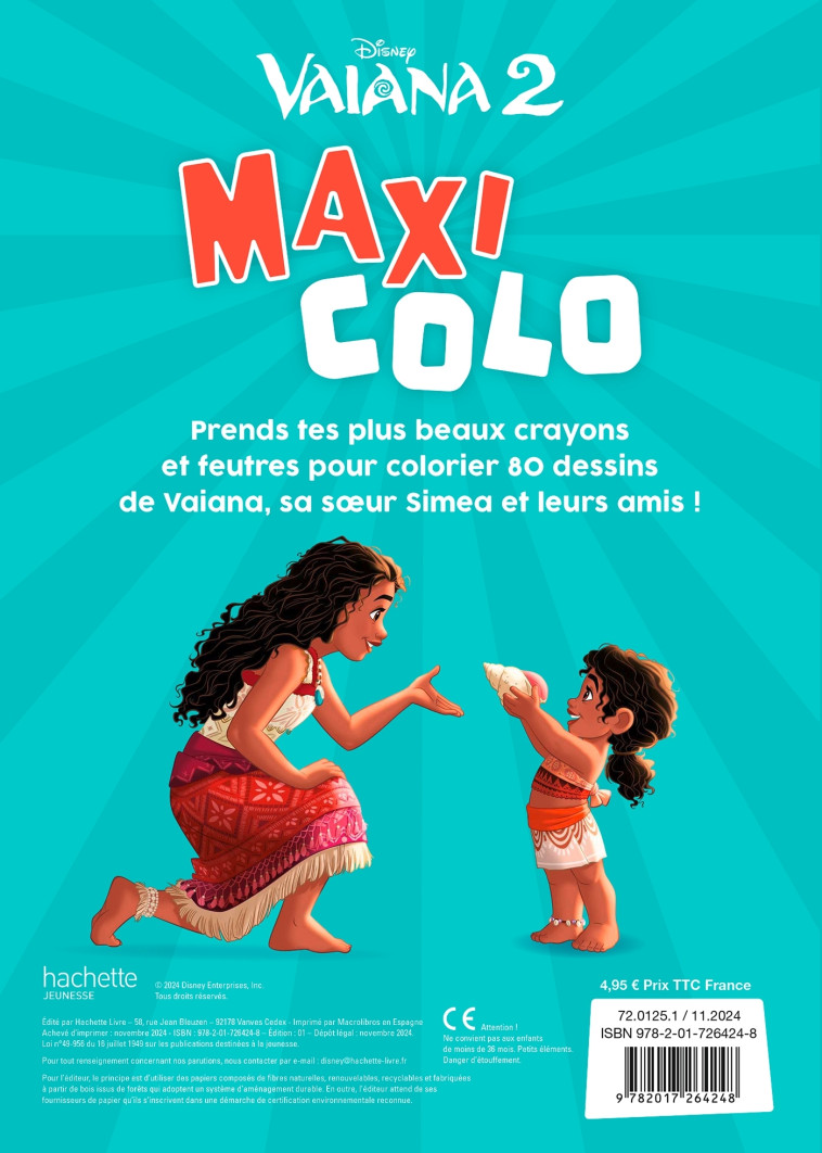 VAIANA 2 - Maxi Colo - DISNEY PRINCESSES - XXX - DISNEY HACHETTE