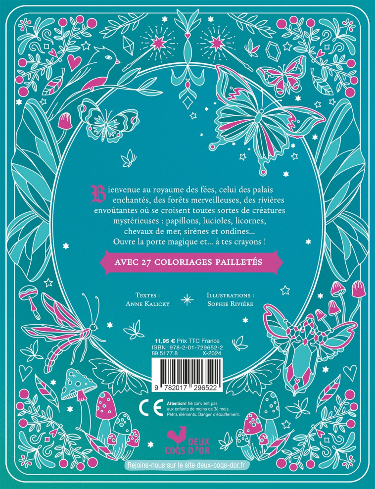 Le grimoire à colorier des fées - Sophie Rivière, Sophie Rivière - DEUX COQS D OR