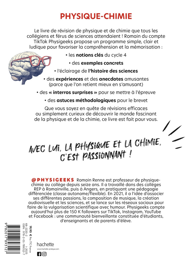 Physique-chimie avec Physigeeks - Romain Renne, Romain Renne - HACHETTE PRAT