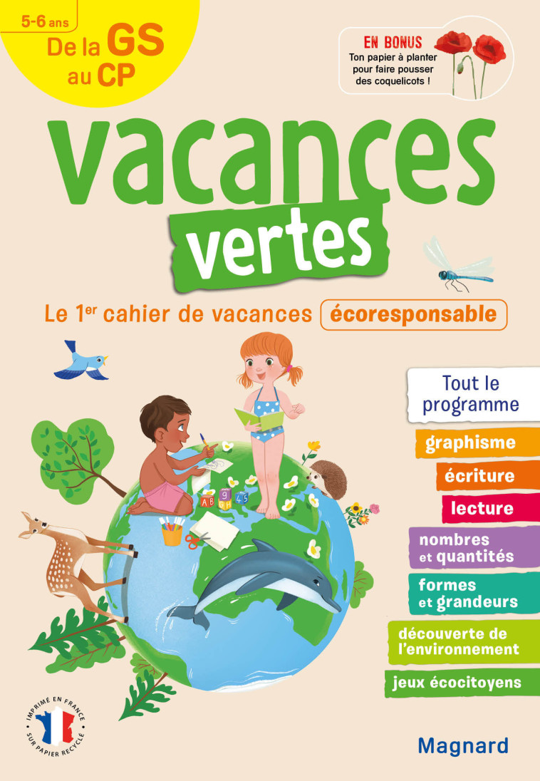 Cahier de vacances 2025, de la GS vers le CP 5-6 ans - Vacances vertes - Emilie FORNY, Marie IMBERDIS, Emilie FORNY, Marie IMBERDIS - MAGNARD