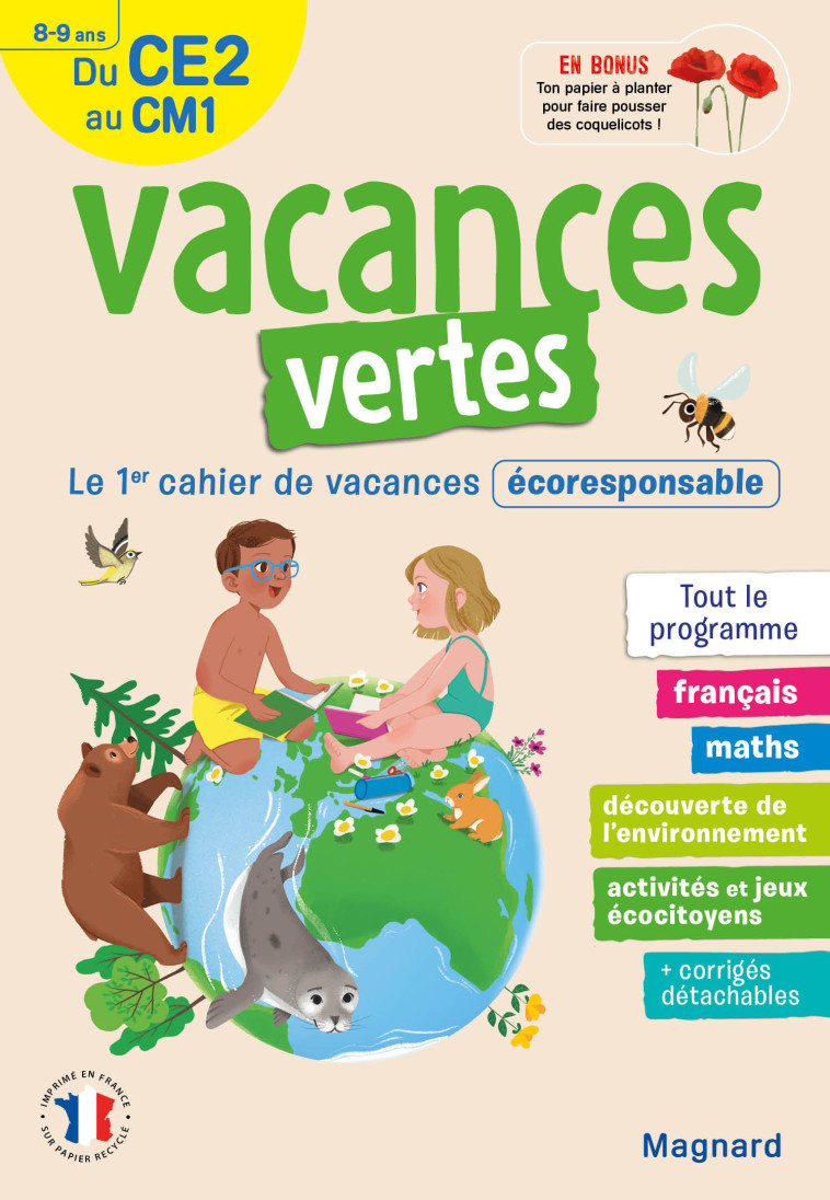 Cahier de vacances 2025, du CE2 vers le CM1 8-9 ans - Vacances vertes - Isabelle  Collioud-Marichallot, Isabelle  Collioud-Marichallot - MAGNARD
