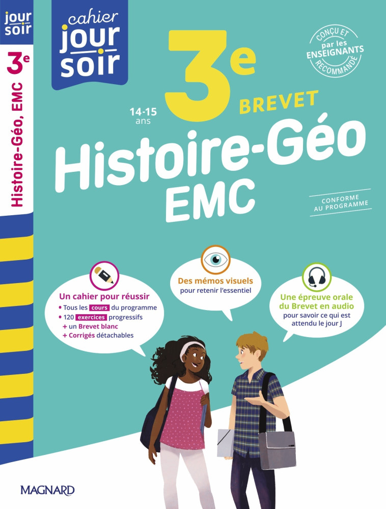 Histoire-Géographie-EMC 3e Brevet - Cahier Jour Soir - Nadine Daboval, Nadine Daboval - MAGNARD