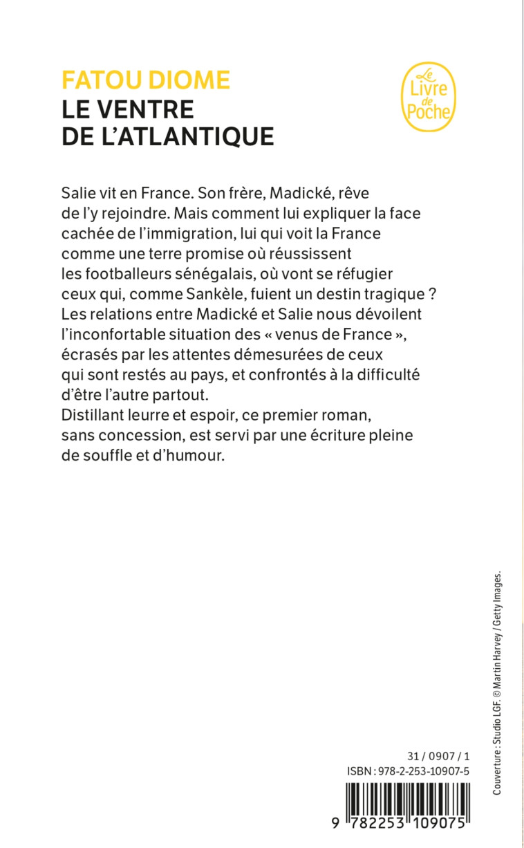Le Ventre de l'Atlantique - Fatou Diome - LGF