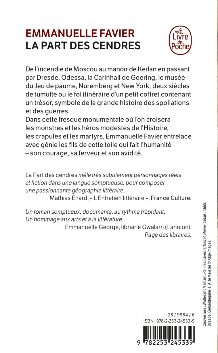 La Part des cendres - Emmanuelle Favier - LGF