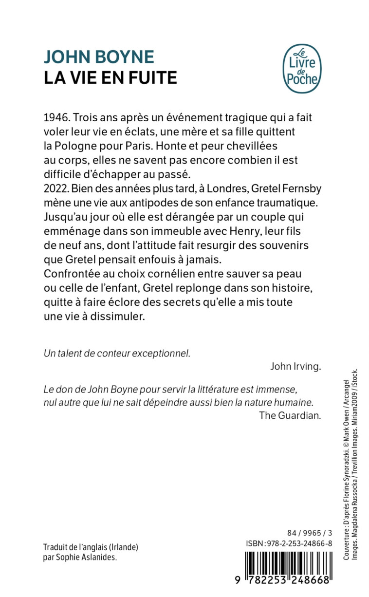 La Vie en fuite - John Boyne - LGF