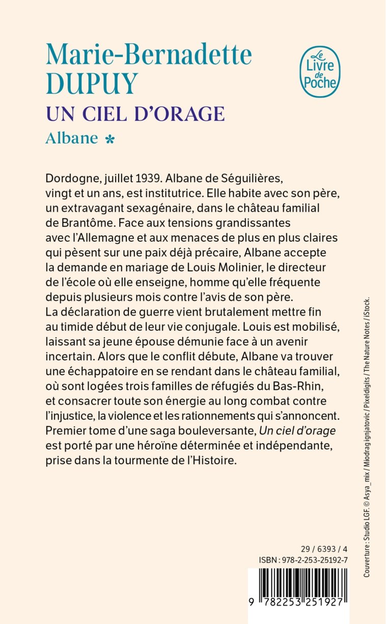Un ciel d'orage (Albane, Tome 1) - Marie-Bernadette Dupuy, Marie-Bernadette Dupuy - LGF