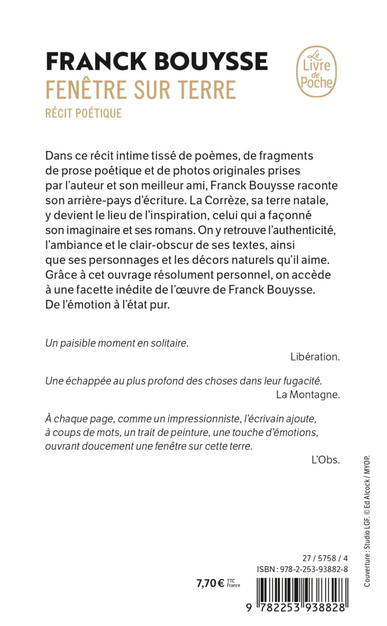 Fenêtre sur terre - Franck Bouysse - LGF