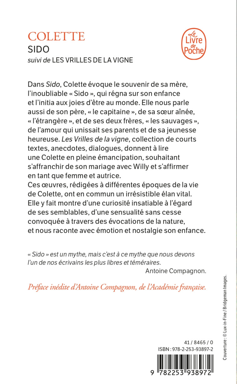 Sido suivi de Les Vrilles de la vigne - Colette Colette,  COLETTE - LGF