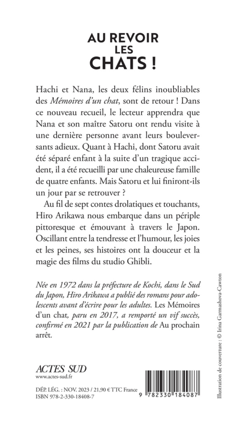 Au revoir les chats ! - Hiro Arikawa, Sophie Rèfle, Hiro Arikawa, Sophie Rèfle - ACTES SUD