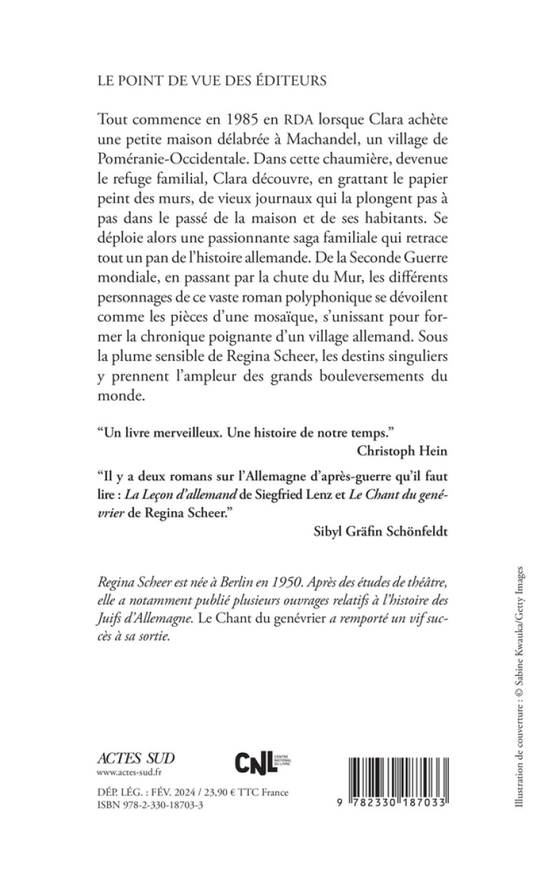 Le chant du genévrier - Regina Scheer, Juliette Aubert-affholder, Regina Scheer, Juliette Aubert-affholder - ACTES SUD