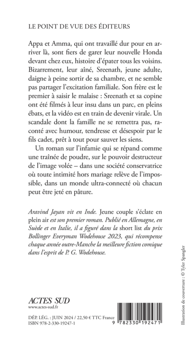 Jeune couple s'éclate en plein air - Aravind Jayan, Benoîte Dauvergne, Aravind Jayan, Benoîte Dauvergne - ACTES SUD