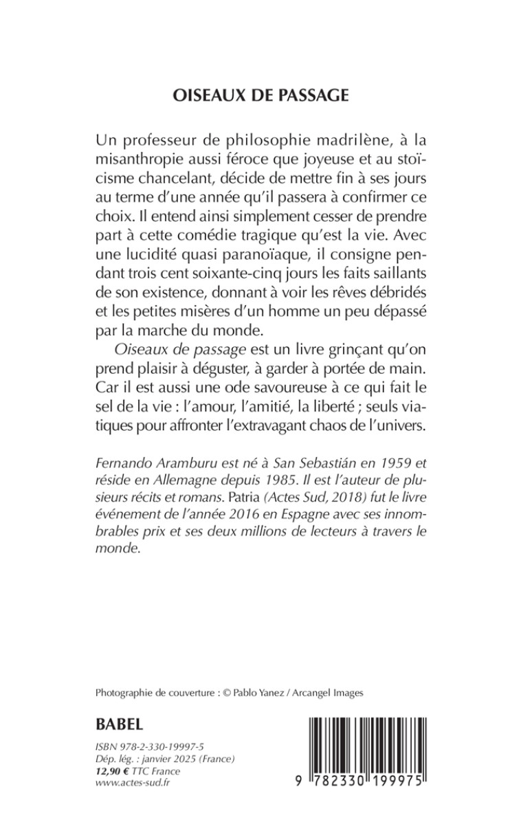 Oiseaux de passage - Fernando Aramburu, Claude Bleton, Fernando Aramburu, Claude Bleton - ACTES SUD
