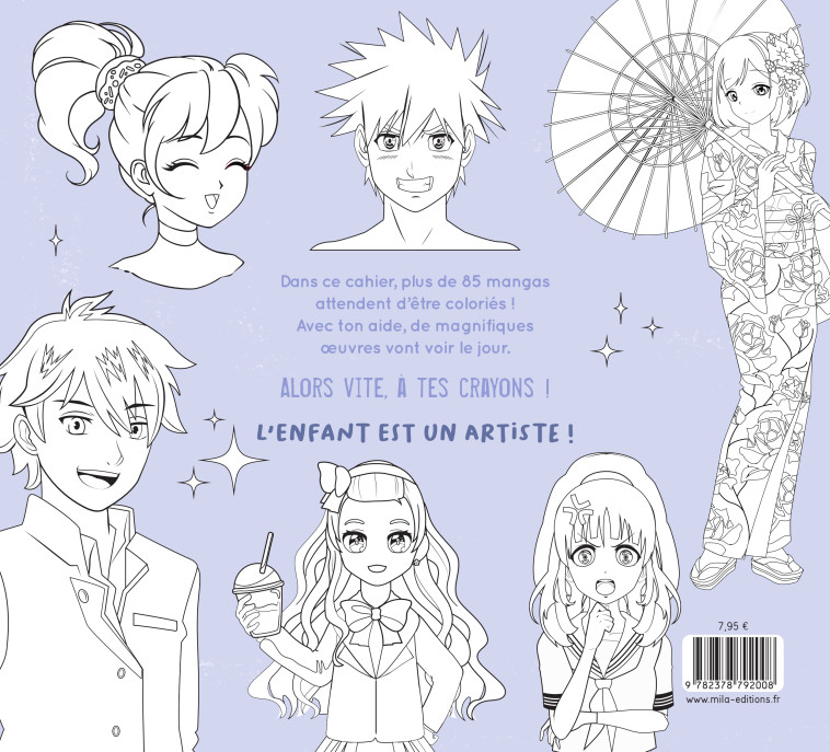 Mon gros cahier de mangas à colorier -  Collectif,  Collectif - MILA