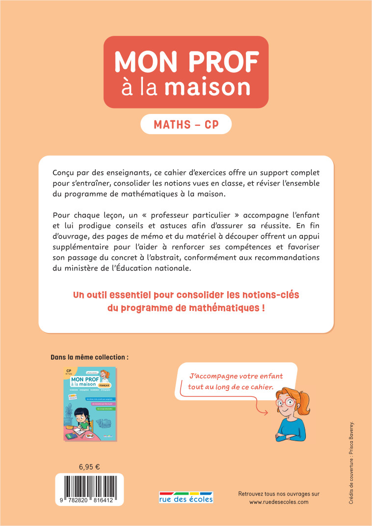 Mon prof à la maison - Maths CP - Mélanie Mettra, Camille  Denoël, Mélanie Mettra, Camille  Denoël - RUE DES ECOLES