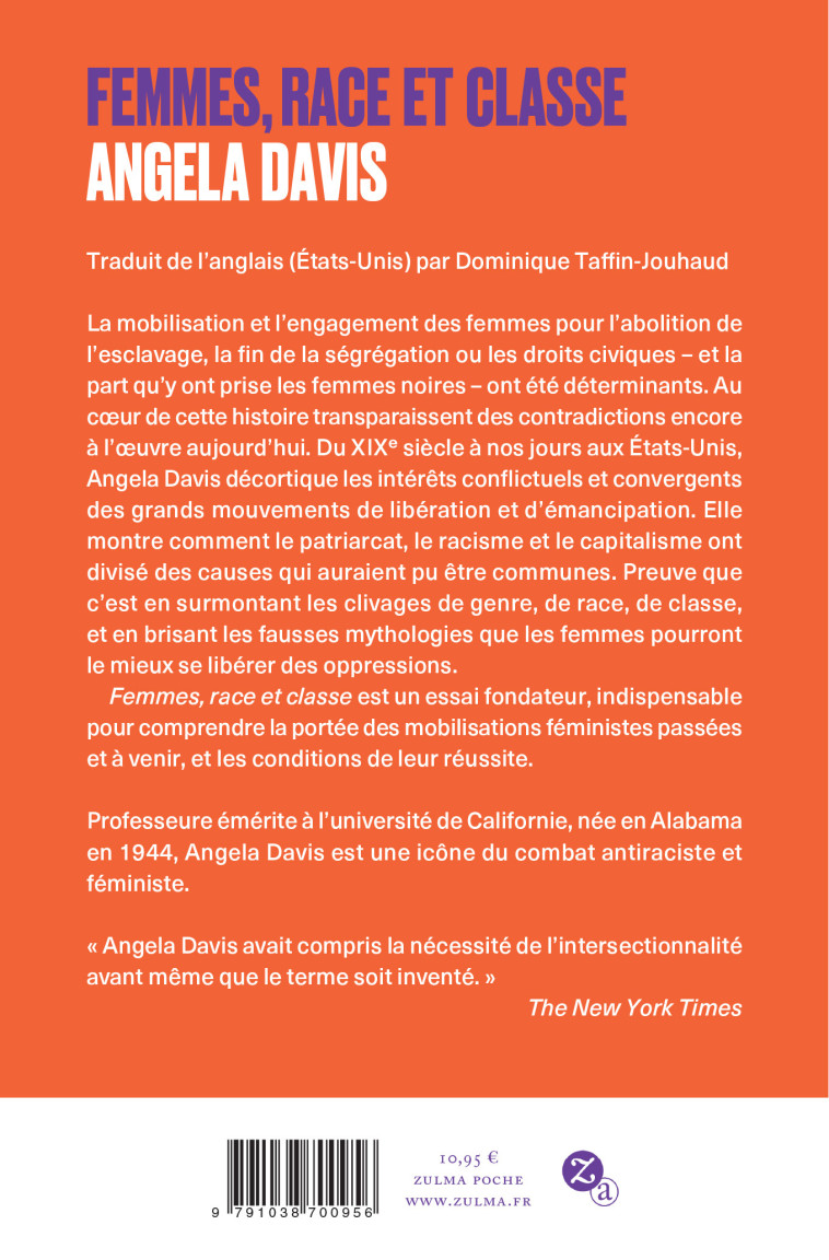 Femmes, race et classe - Angela Davis, Angela Davis - ZULMA