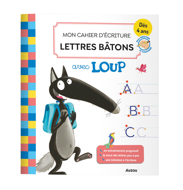 Mon cahier d'écriture lettres batons avec loup - Orianne Lallemand, Éléonore THUILLIER, Orianne Lallemand, Éléonore THUILLIER - AUZOU
