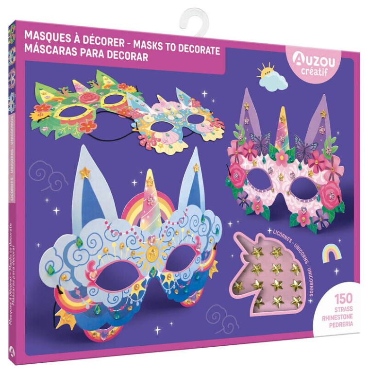 Masques à décorer - Licornes - Ophélie Ortal - AUZOU