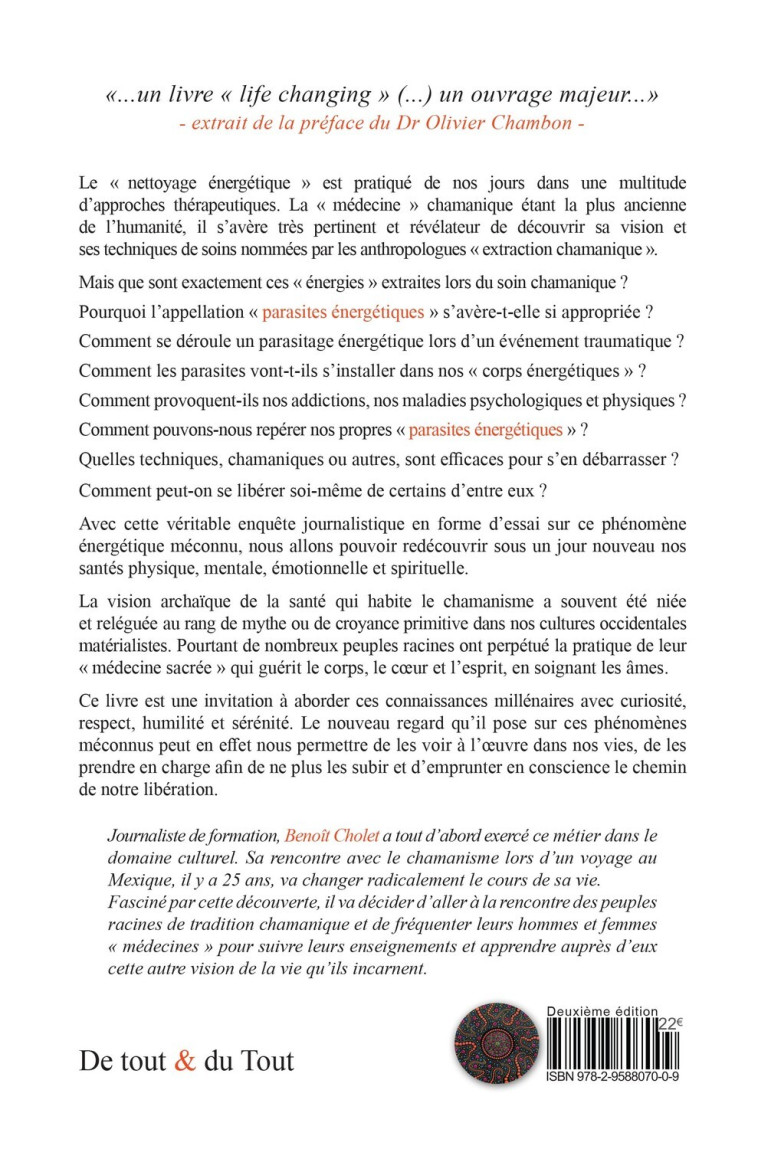 Les parasites énergétiques - De la médecine chamanique à la libération spirituelle - Benoit Cholet, Olivier Chambon, Alain Blondy - PURA VIDA
