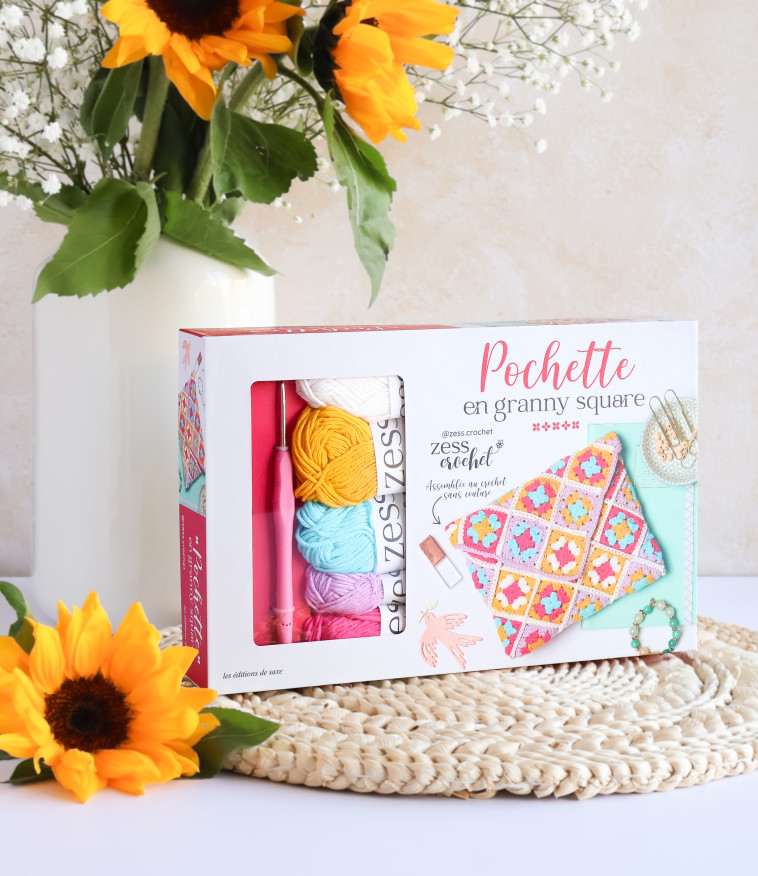 Coffret Pochette en granny square -  Zess - DE SAXE